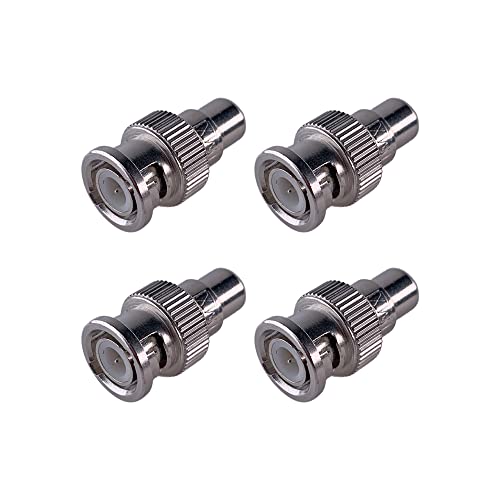 Image of MX BNC Male to RCA Female Connector Coaxial Adapter for CCTV, DVR, Audio /Video Equipment Satellite, TV Quick Connect Plug Pack of 4 Video Signal Converter Plug BNC Male to RCA Female Adapter