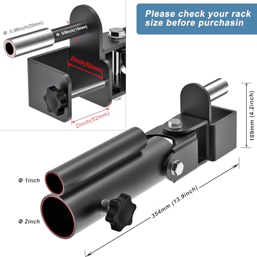 Image of Kipika Power Rack Attachment for 5 /8 inch & 1 inch Holes - Heavy Duty Home Gym Equipment for 2x2 or 3x3 Squat Rack, Adjustable and Easy to Install