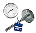 eRicambi, Termometro per Forni a Legna Barbecue, con Bulbo Lineare per Alte Temperature, Lunghezza Bulbo: 100(mm) Ø Quadrante Termostato 63 (mm) Acciaio Zincato, Precisione: > = 2%