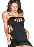MUSIC LEGS Women's Seamless Mini Dress with Net Details, Black, One Size