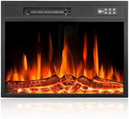 23 Inch Electric Fireplace Insert,750w/1500w Recessed Electric Fireplace Heater w/Timer,Adjustable Flame,Remote Control,Fireplace Insert for Bedroom,Living Room - Thumbnail 4