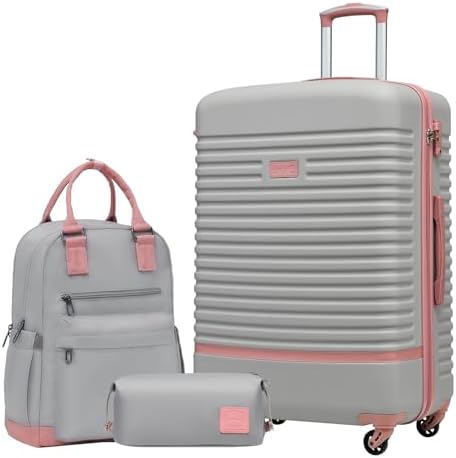 COOLIFE Koffer Set 3tlg, Reisekoffer Set mit Reiserucksack & Kulturbeutel | 28" Koffer Groß für Fernreisen, Leichter ABS Hartschalenkoffer, TSA-Schloss, YKK-Reißverschluss, 360° Ro