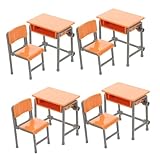 Choix de cadeau créatif : idéal pour offrir à vos et à votre famille, ce modèle miniature de bureau et de chaise d'école l'attention et l'affection, mini bureau d'école de maison, fournitures de décoration de maison de poupée