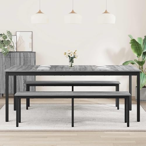 Table à manger moderne anti-tache et robuste grande table rectangulaire bois 200cm - 5