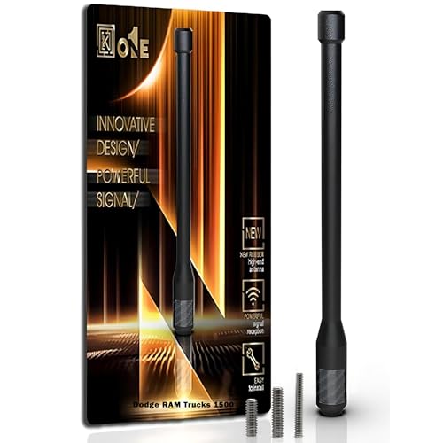 KEYO1E Carbon Fiber Antenna Compatible with 1994-2026 Dodge RAM Trucks 1500/7.9 Inches Flexible Rubber Truck Car Antenna Replacement/Designed for Enhance FM/AM Reception