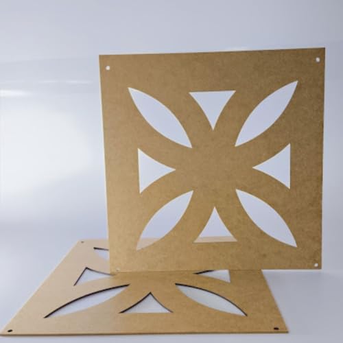Kit 12 Placas Painel em MDF 29x29 cm Decoração Cobogó Divisórias Painel de parede