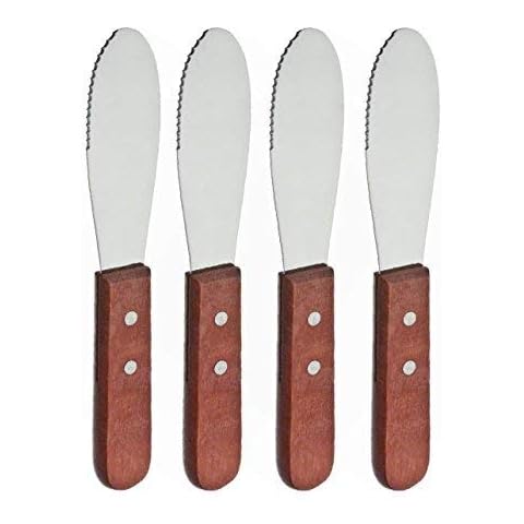 Great Credentials© Wide Stainless Steel Spreader Kitchen Knives for Sandwiches Butter Cheese set of 4 Cover