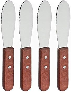 Great Credentials Wide Stainless Steel Spreader Kitchen Knives for Sandwiches Butter Cheese set of 4