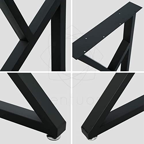 Image of Metal Legs for Table Dining Table Legs for Kitchen Modern Industrial Style Set of 2 (K Shape)
