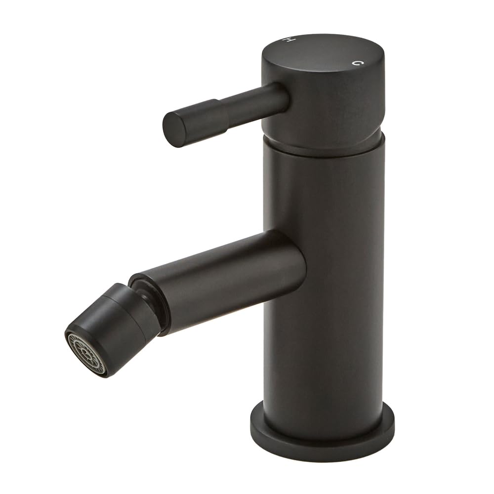 Milano Black Nero Mono Bathroom Bidet Mixer Tap Lever Handle