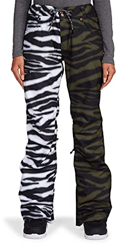 Pantalon snowboard DC Viva zèbre blanc taille M pour session de glisse