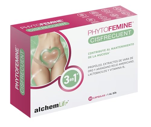 AlchemLife - Phytofemine Cisfrecuent | 30 Cápsulas | Mantenimiento de la Mucosa Urinaria | con Arándano Rojo, Propóleo, Vara de Oro, Probióticos y Vitamina B3 | Sin Gluten ni Lactosa