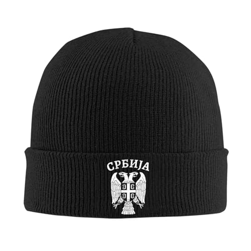 Bonnet Beanie de sport Serbia Eagle au tricotage haut de gamme et finitions rétro