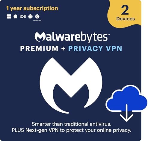 Malwarebytes Premium + Privacy VPN bundle | 1 Year, 2 Devices | W...