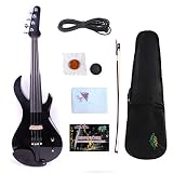4/4 Electric Violin Solid wood Ebony Fittings Black Color Guitar Shape Violin Case Bow Professional