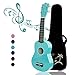 Strong Wind Ukelele soprano para principiantes Guitarra para niños de 21 pulgadas y 4 nylon cuerdas Un regalo de instrumento musical adecuado para niños amigos y principiantes Con bolsa (Azul Claro)