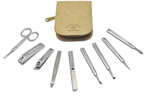 RIMEI Manicure Set Professional Nail Clipper Set, Nail Grooming Care Kit Tools with Leather Travel Case and Beauty Tools for gift