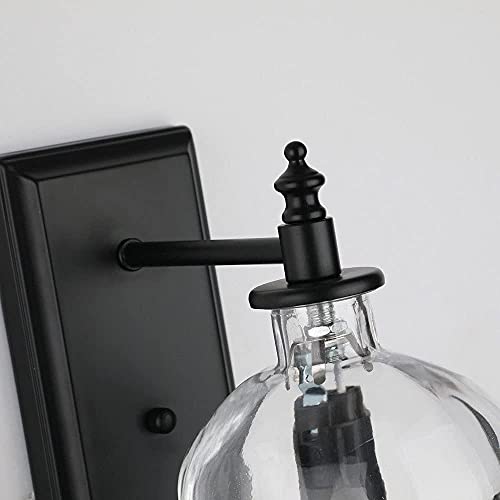 Lampe murale en verre noir soufflé chic luminaire design E14 lit