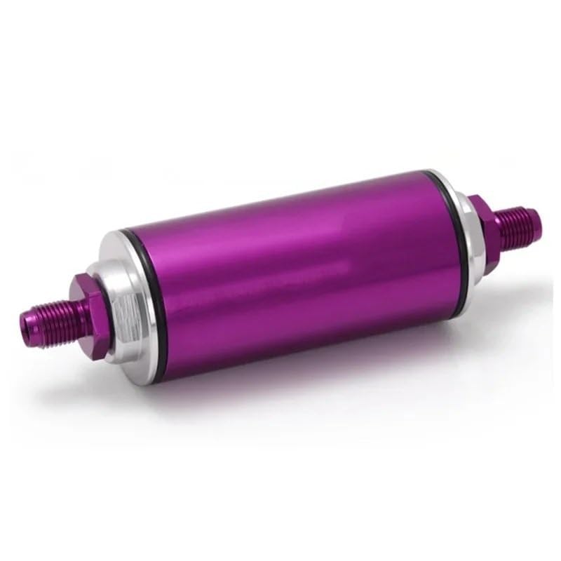 Filtro Diesel Filtro benzina in linea universale per carburante in alluminio da 100 micron 8,6 mm per bagagliaio per auto EP-OF 86 Filtro Gasolio(AN6 PURPLE)