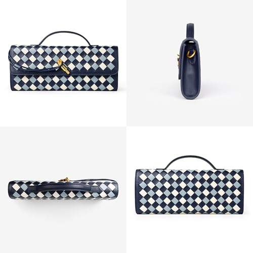 Image of Joryin Woven Purse for Women Evening Clutch Woven Leather Handbags Crossbody Bag Purse Formal Evening Bag, Vegan Leather