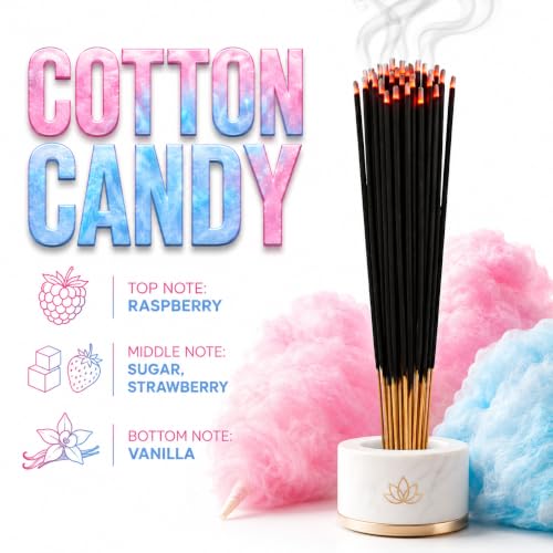 Cotton Candy Incense Sticks 11" - 1 Bundle 85 to 100 Sticks - Smooth and Clean Long Burn Time, 45 to 60 Minutes. by Plant Guru - Used condition - Image 2