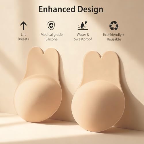 Sticky Bra Strapless Sticky Invisible Push up Adhesive Bra(C&D Cup) - 3