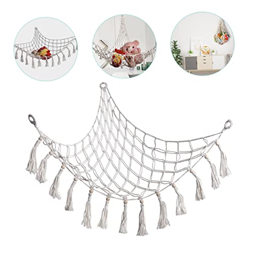 Garneck Saco de rede de brinquedo triangular organizador de brinquedos de pelúcia organizador de arm