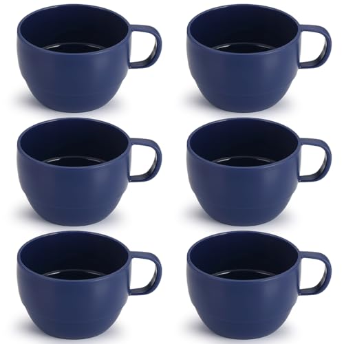 ReaNea Tazzine Caffe Set di 6, tazze da caffè 350ml, tazzine da caffè di plastica leggere e resistenti per la casa, all'aperto, picnic, campeggio, regalo di compleanno