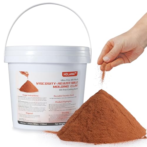 5Lbs Premium Ultra-Fine 400 Mesh Oil-Free Casting Sand for Metal Jewelry Crafting - Exceptional Foundry Sand for Detailed Replicas in Silver, Copper, Bronze, and More - Reusable Molding Clay