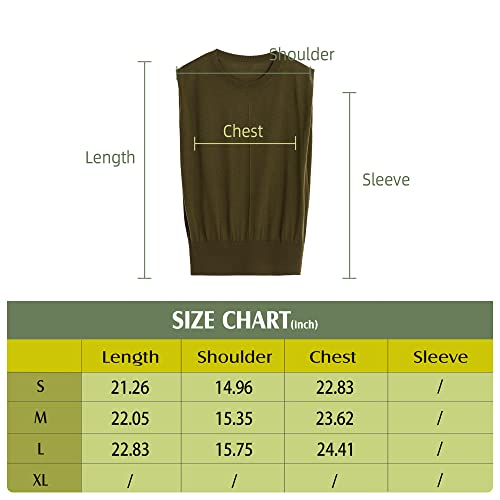 Greenmount Women's Wool Cashmere Casual Set 2 Piece Outfits Crew Neck Sleeveless Tank & High Waist Wide Leg Long Pants With Pockets（Olivegreen，L #TOP7