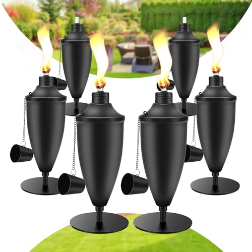 ZSPENG 6er Metall-Tischfackeln 625ml Schwarz