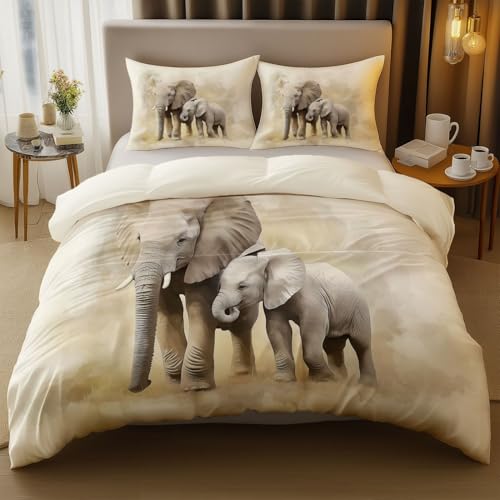 Bettbezug Sets Warm Afrika Tiere für Teenager Erwachsener, Bettwäsche Set...