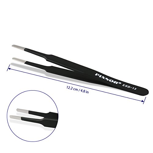 PIXNOR Precision Tweezer Set 7Pcs ESD Antistatic Tweezers Set
