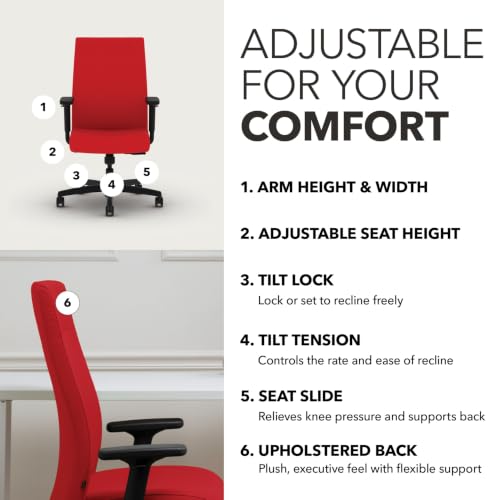 Image of HON Ignition 2.0 Ergonomic Office Chair, Lumbar Support, Desk Chair, Ruby