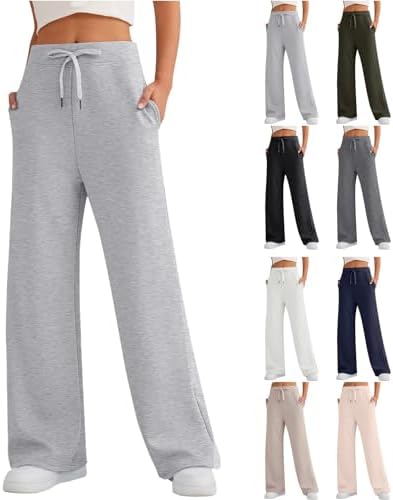 Gumipy Women’s Wide Leg Sweatpants AirEssentials Wide Leg Pant Fall Baggy Flare Sweatpants High Waist Straight Leg Yoga Pants