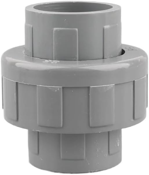 1pc PVC Union Equal Coupling Water Pipe Straight Connector For Garden Irrigation Aquarium Fish Tank Fittings(Grey,ID 20mm)