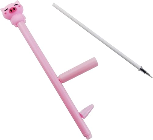 Miniatura 3 de NSBELL 24 bolígrafos de escritura de cerdos lindos – bolígrafos de tinta de gel de bola rodante de cerdo rosa con punta fina de 0.020 in de tinta