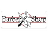 Barber Shop Old School (Inventory Clearance) Banner 13 oz | Non-Fabric | Heavy-Duty Vinyl Single-Sided with Metal Grommets | Salon, Haircut, Styling, Hairstyle