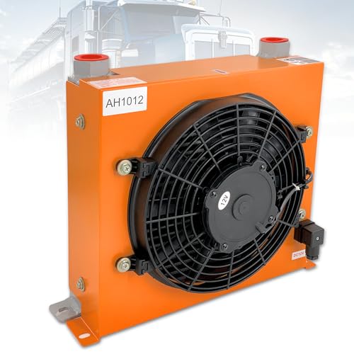 JUNHEKJ AH1012T-CA 120W 12VDC 100L/min Industrial Hydraulic Oil Cooler Flow Fan Radiator with Precise Welding & Efficient Fan Replace # AH1012T
