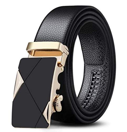 Zacharias Men's Faux Leather Belt Autolock Buckle (Pack Of 1) (Ax-5303_Black; Free Size)
