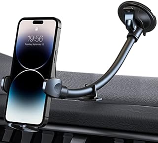 Niofind Car Phone Holder Windscreen Mount, Long Arm Adjustable/360°Rotation Mobile Phone Holder for Cars, Phone Car Holder for Van, SUV, Pickup Truck, Compatible with iPhone14/13/12/11, Samsung ect