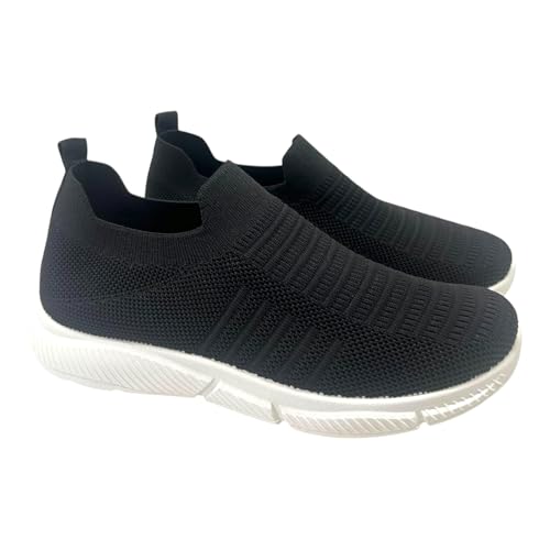 Mens Comfort Walk Running Slip ON Pumps Sports Casual Lightweight Trainers Shoes Black - Image 2