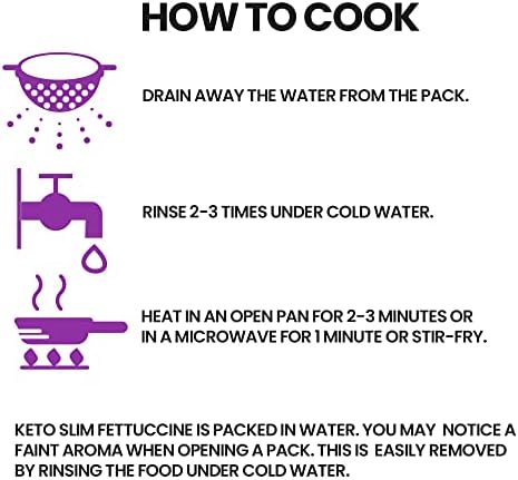 Eat Water Slim Pasta Fettuccine Organic Pack Of 5 - Shirataki, Gluten Free Konjac Flour Keto Paleo Diet - Low Carb Diet Ready To Eat