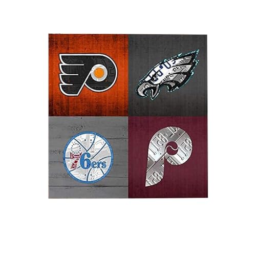 Sports fans recycle vintage decor metal wall signs; vintage tin signs 12" x 12"