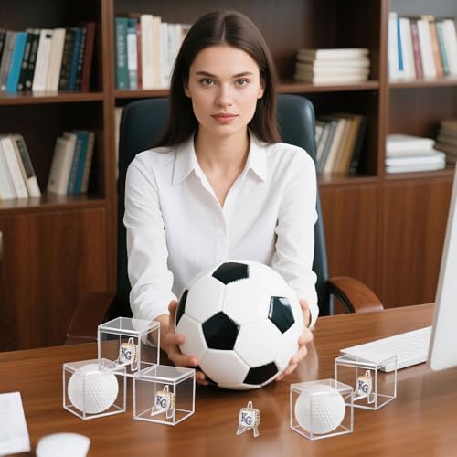 Image of 15 Pack Championship Ring Display Case Clear Acrylic Case Display Box for Sports Baseball Basketball Softball Golf Single Ring Coin Holder Stand, 2.16 Inch