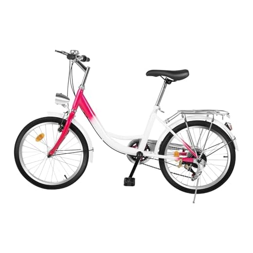 Tagtuell Vélo de 20 pouces, éclairage de vélo pour femme, vélo de ville, vélo urbain, 6 vitesses, pour femme, homme, fille, convient à partir de 145 cm à 165 cm