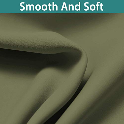 Image of Yakamok Sage 100% Blackout Patio Door Curtain Panels W100 x L84,1 Panel | Noise Reducing Barrier Panel for Sliding Glass Door, 2 Thick Layers Heat Full Light Blocking Patio Door Drapery