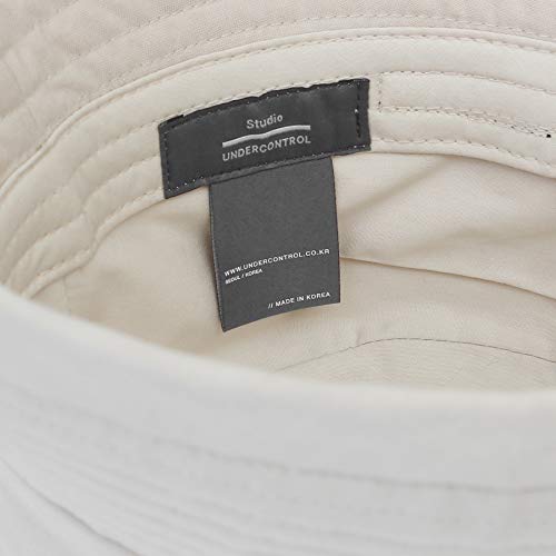 Undercontrol Vintage Bio Washed Cotton Fabric Gold Label Deep Long Brim Adjustable Four Seasons Bucket Hat Korea Safari Hat (Bio Ivory) #TOP7