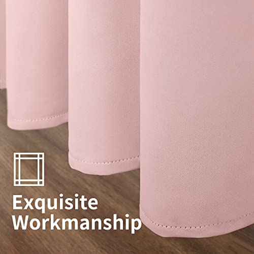Image of YoungsTex Light Pink Blackout Curtains 63 Inches Long for Kids Bedroom - Thermal Insulated Window Drapes with Grommet Room Darkening Privacy for Girl Living Room, 2 Panels, 42 x 63 Inch