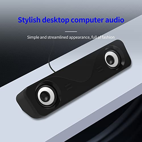Altavoces estéreo USB negro compacto plug and play para PC de escritorio 2